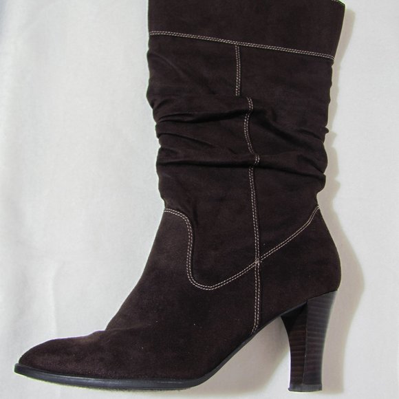 George Brown Faux Suede Slouch Boots - Picture 2 of 13